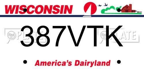 387VTK Wisconsin License Plate