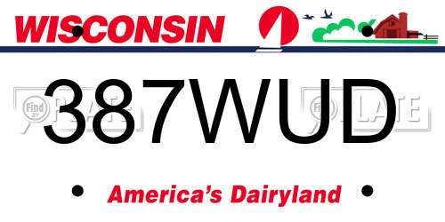 387WUD Wisconsin License Plate