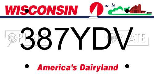 387YDV Wisconsin License Plate