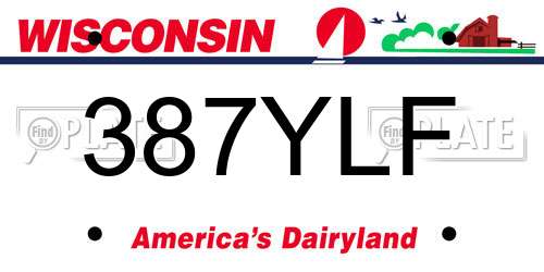 387YLF Wisconsin License Plate