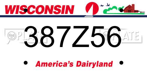 387Z56 Wisconsin License Plate