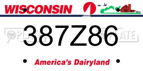 387Z86 Wisconsin License Plate