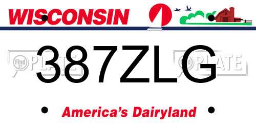 387ZLG Wisconsin License Plate