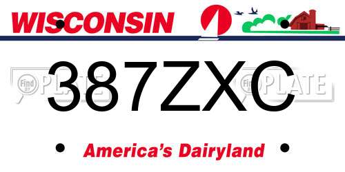 387ZXC Wisconsin License Plate