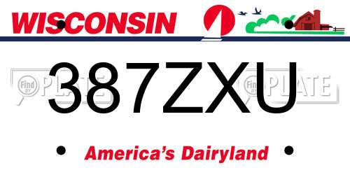 387ZXU Wisconsin License Plate