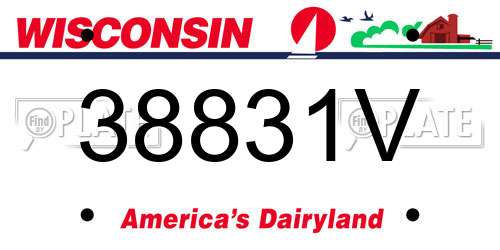 38831V Wisconsin License Plate