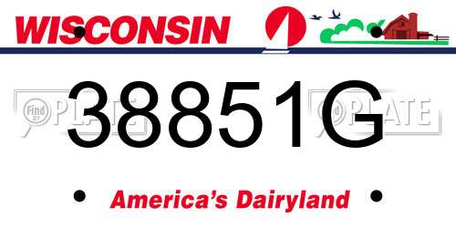 38851G Wisconsin License Plate