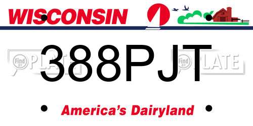 388PJT Wisconsin License Plate