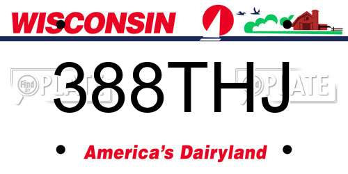 388THJ Wisconsin License Plate