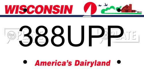 388UPP Wisconsin License Plate