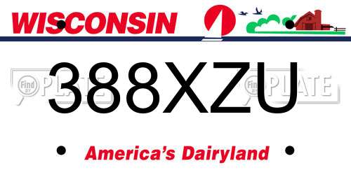 388XZU Wisconsin License Plate