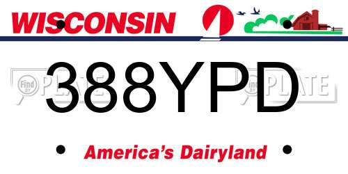 388YPD Wisconsin License Plate