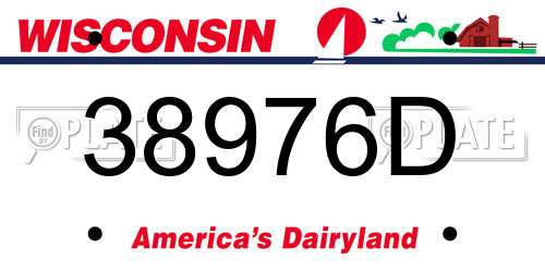 38976D Wisconsin License Plate