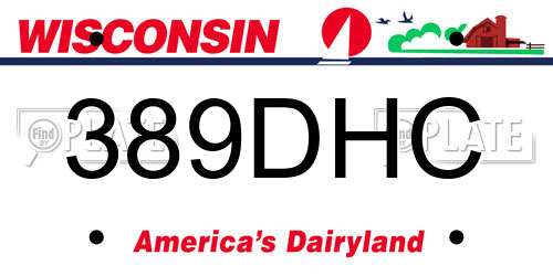 389DHC Wisconsin License Plate