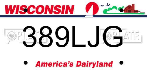 389LJG Wisconsin License Plate