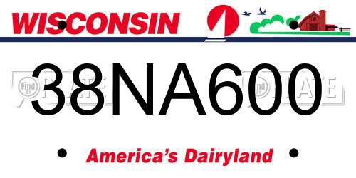 38NA600 Wisconsin License Plate