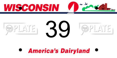39 Wisconsin License Plate