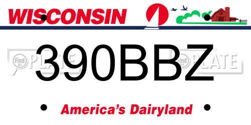 390BBZ Wisconsin License Plate