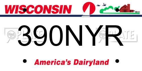 390NYR Wisconsin License Plate