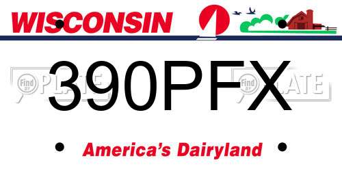 390PFX Wisconsin License Plate