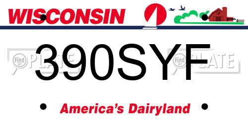 390SYF Wisconsin License Plate
