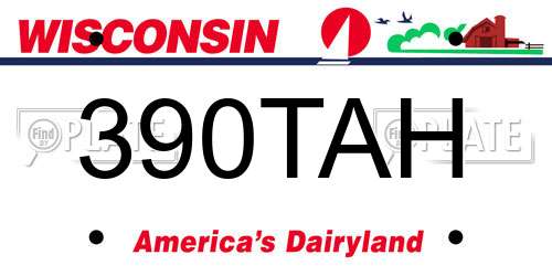 390TAH Wisconsin License Plate