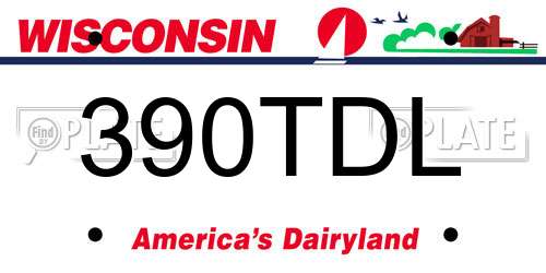 390TDL Wisconsin License Plate