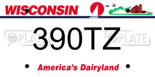 390TZ Wisconsin License Plate
