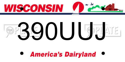 390UUJ Wisconsin License Plate