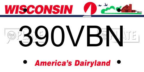 390VBN Wisconsin License Plate