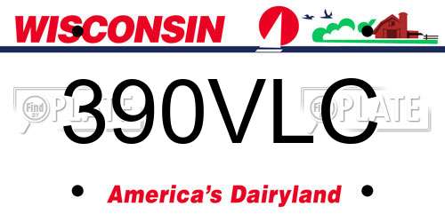 390VLC Wisconsin License Plate