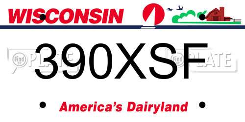 390XSF Wisconsin License Plate
