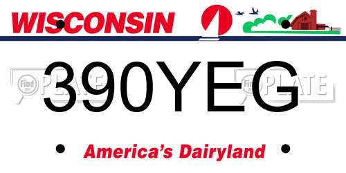 390YEG Wisconsin License Plate