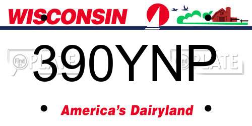 390YNP Wisconsin License Plate