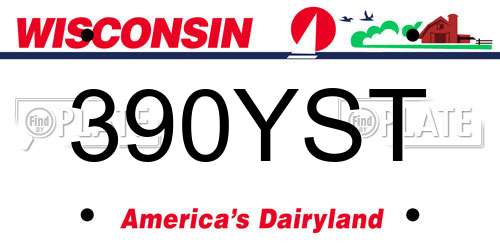 390YST Wisconsin License Plate