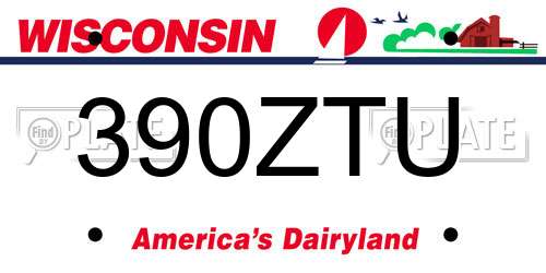 390ZTU Wisconsin License Plate