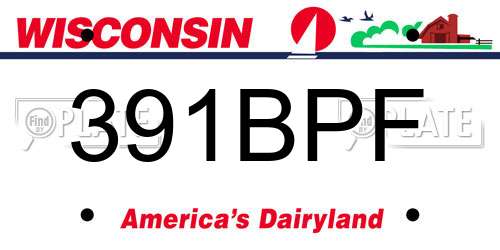 391BPF Wisconsin License Plate