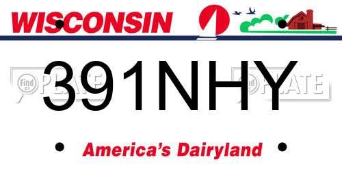 391NHY Wisconsin License Plate