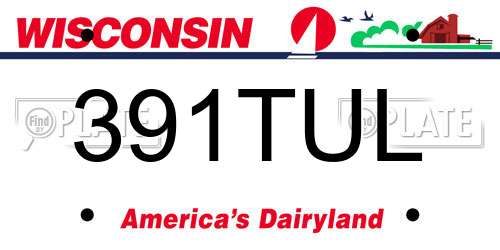 391TUL Wisconsin License Plate