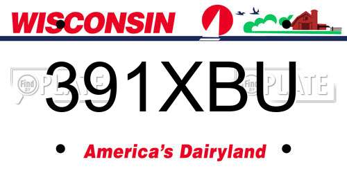 391XBU Wisconsin License Plate