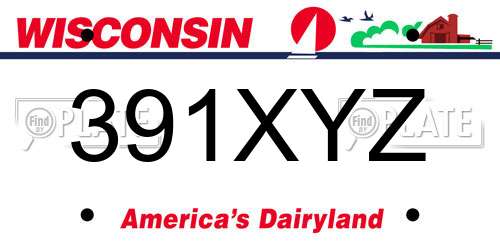 391XYZ Wisconsin License Plate