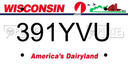 391YVU Wisconsin License Plate