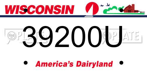 39200U Wisconsin License Plate