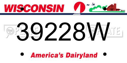 39228W Wisconsin License Plate