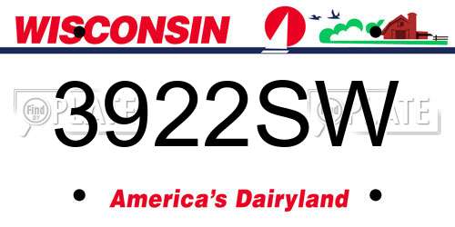 3922SW Wisconsin License Plate