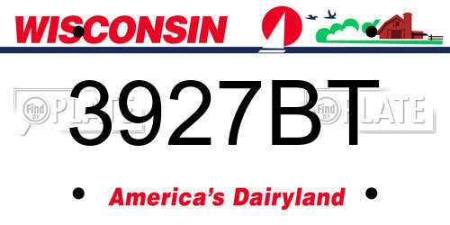 3927BT Wisconsin License Plate