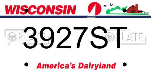3927ST Wisconsin License Plate