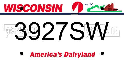 3927SW Wisconsin License Plate