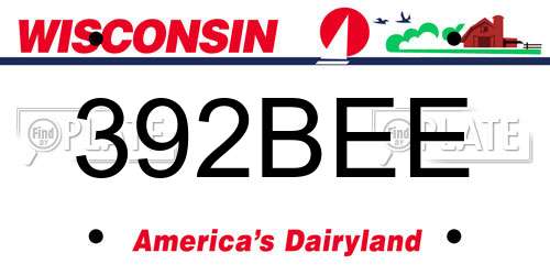 392BEE Wisconsin License Plate