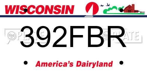 392FBR Wisconsin License Plate